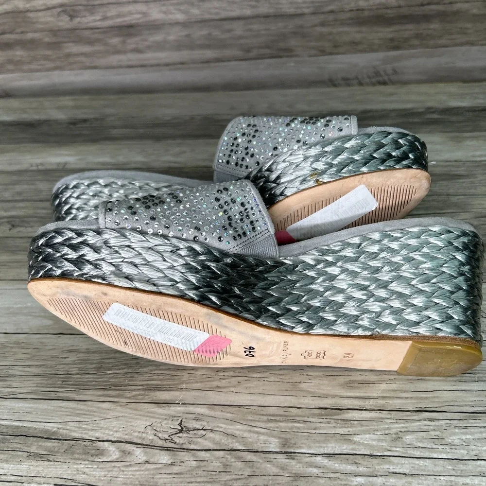 Donald J Pliner Frida SP Rhinestone Espadrille Wedge Slide Sandals 8M